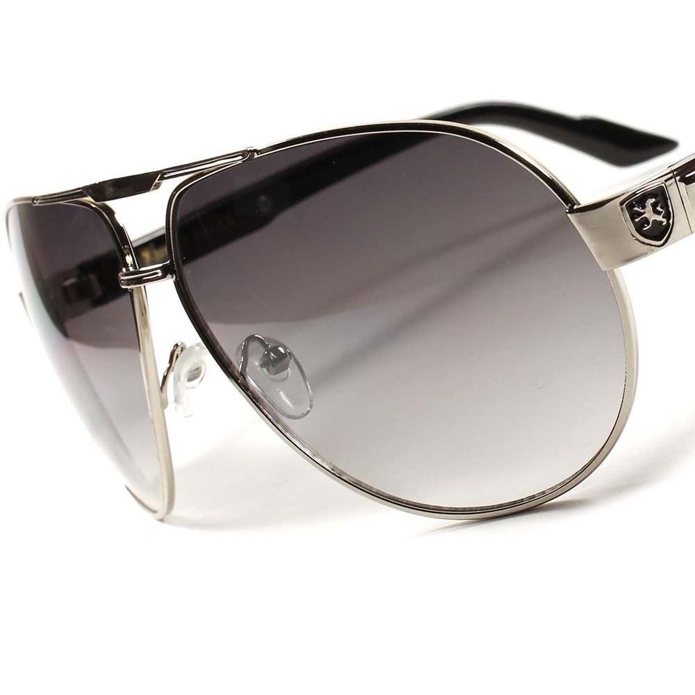 Air Force Style Designer Elegant Fashion Oversized Mens Womens Silver Sunglasses